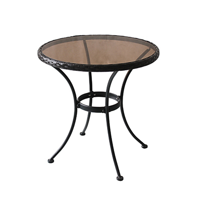 WOODARD, LLC RXTV-1815-T Sonoma Bistro Table, Steel and Glass, Woven Rim