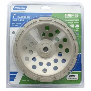 Norton Diamond Cup- Single Row Diamond 7-in 24-Grit Cup Wheel