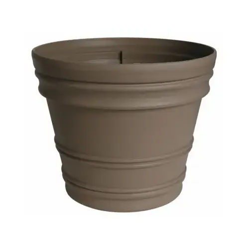 Rolled Rim Planter, Plastic, Peppercorn Plastic, 12-In.