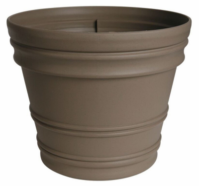 Bloem 20-6071289 Rolled Rim Planter, Plastic, Peppercorn Plastic, 12-In.