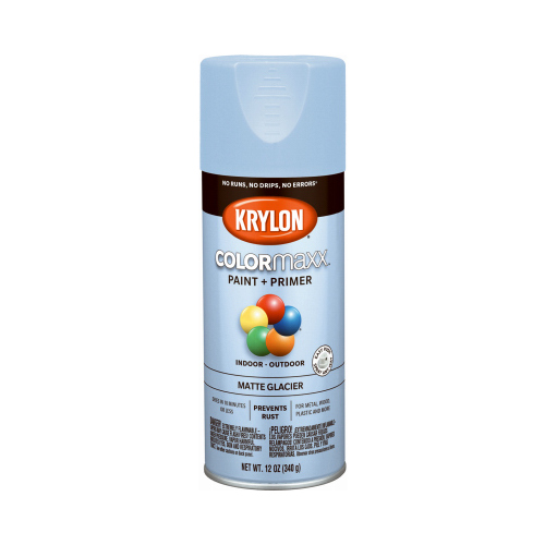 KRYLON K05551007 COLORmaxx Spray Paint, Matte, Glacier, 12 oz, Aerosol Can