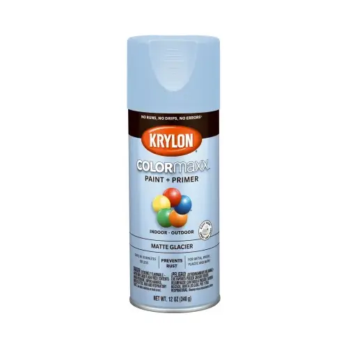 COLORmaxx Spray Paint, Matte, Glacier, 12 oz, Aerosol Can