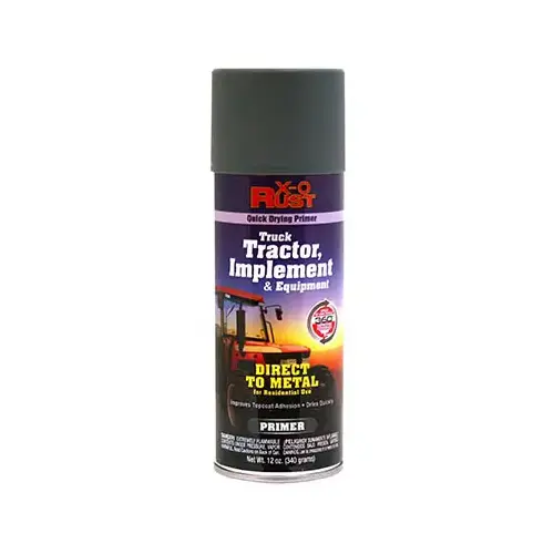 Rust Preventative Primer for Metal, Truck, Tractor, Implement & Equipment, Gray, 12 oz.