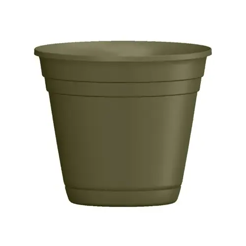 Riverland Planter with Saucer, 6 in Dia, Round, Poly Resin, Olive Green, Matte - pack of 12