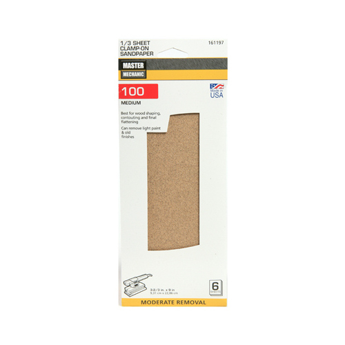 1/3-Sheet Sandpaper, Assorted-Grit - pack of 6