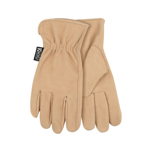 Kinco 254PW-M HydroFlector Synthetic Suede Leather Gloves, Water Resistant, Tan, Women's M