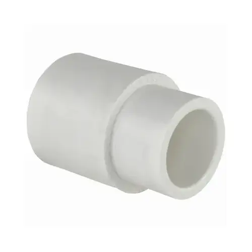 Schedule 40 Reducing Pipe Coupling, Slip x Slip, White, 3/4 x 1/2-In.