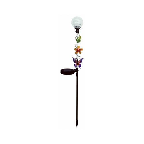 HEADWIND CONSUMER PRODUCTS 830-1431 Solar Stake Light, Color-Changing Ball With Butterfly