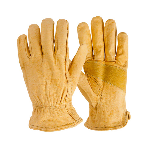 Leather Work Gloves, Premium Cowhide, Men's Medium