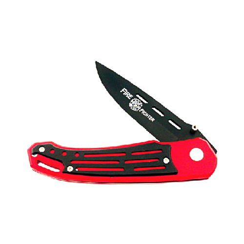 FROST CUTLERY COMPANY CP15222FF Fire Fighter Tac Knife, Assisted-Opening, Red/Black