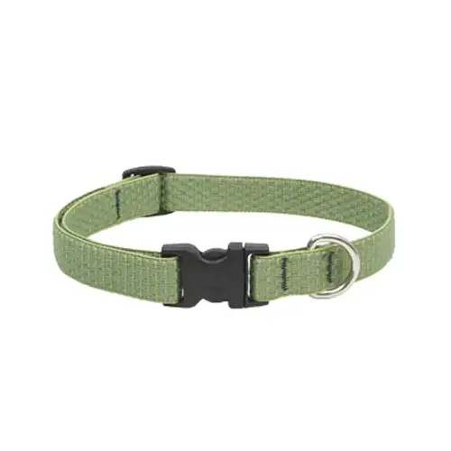 Eco Dog Collar, Adjustable, Moss, 3/4 x 13 to 22-In.