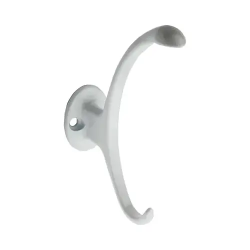 V8008 Garment Hook, 2-Hook, Zinc - pack of 5