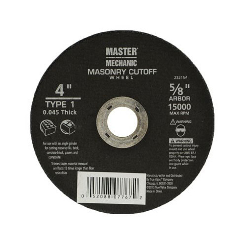 Masonry-Cutting Wheel, 4 x .045 x 5/8-In.