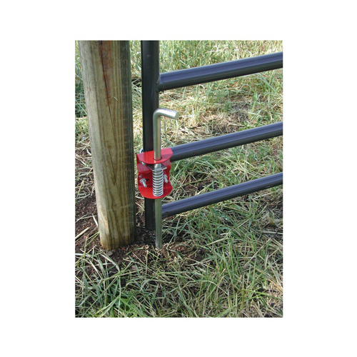 Gate Anchor, Steel, Red, For: 1-5/8 to 2 in OD Round Tube Gate