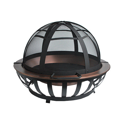 ZHEJIANG YAYI METAL TECHNOLOGY CO FT-71016 Saratoga Fire Pit, Solid Copper Bowl & Steel Frame, Mesh Screen, 40-In. Round