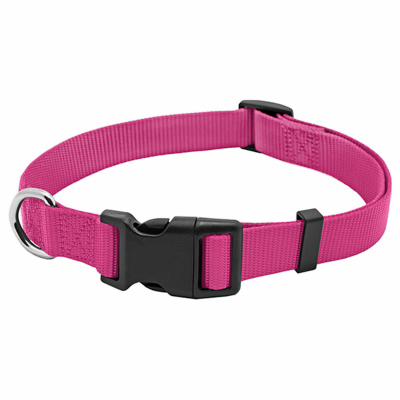 Pet Expert PE224001 Dog Collar, Adjustable, Pink Nylon, Quadlock Buckle, 1 x 18 to 26-In.