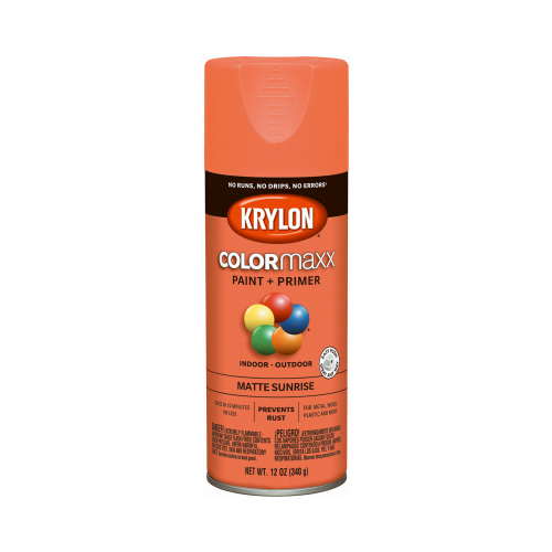 COLORmaxx Spray Paint, Matte, Sunrise, 12 oz, Aerosol Can