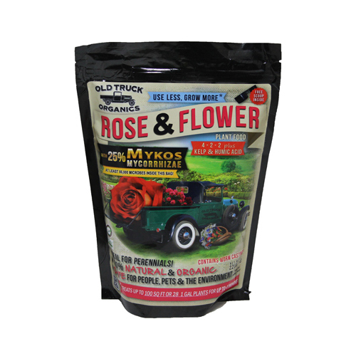 Rose & Flower Organic Fertilizer, Mykos Mycorrhizae Plus Kelp & Humic Acid, 4-2-2 Formula, 2.2-Lbs.