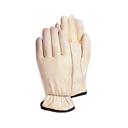 MAGID GLOVE & SAFETY MFG. 6037TM Goatskin Leather Work Gloves, White, Medium