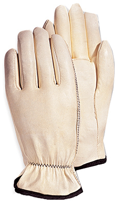 MAGID GLOVE & SAFETY MFG. 6037TM Goatskin Leather Work Gloves, White, Medium