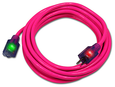 Pro Glo D17445100 Extension Cord, Pink, 12/3, 100-Ft.