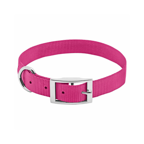 Pet Expert PE224304 Dog Collar, Adjustable, Pink Nylon, Quadlock Buckle, 1 x 18 to 22-In.