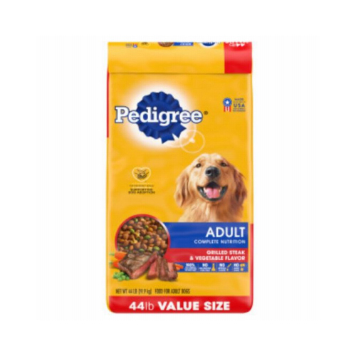 Pedigree 10249509 Dry Dog Food, Adult Complete Nutrition Grilled Steak & Vegetable, 44-Lbs.