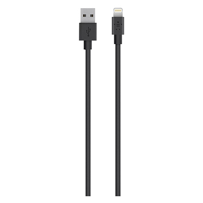 PETRA INDUSTRIES BKNF8J023BT2MB Lightning USB Charger Sync Cable, Black, 4-Ft.