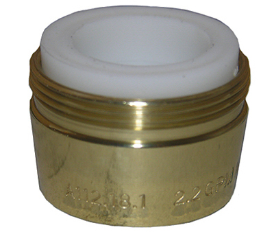 LARSEN SUPPLY CO., INC. 09-8973 Dual Thread Aerator, Polished Brass, 15/16 MPT x 55/64 In. FPT x 27 Thread