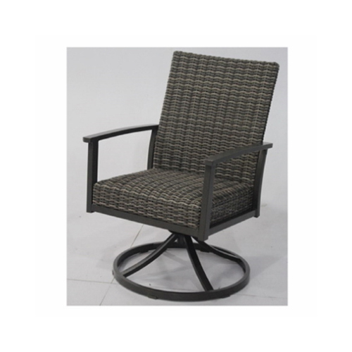 Nantucket Patio Dining Swivel Rocker Chair, Steel + Woven Fabric - pack of 2