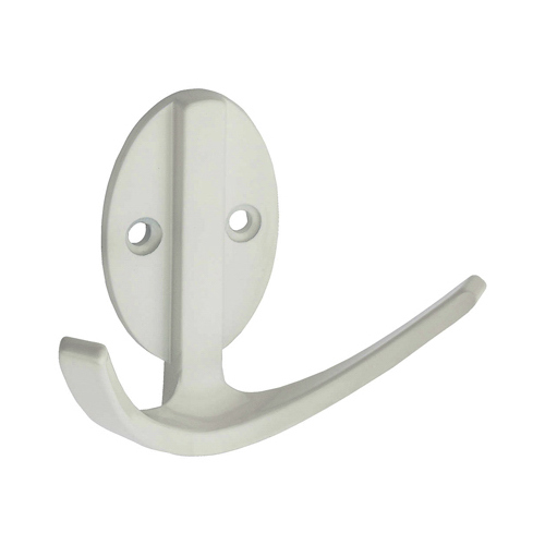 V8010 Robe Hook, 2-Hook, Zinc - pack of 5