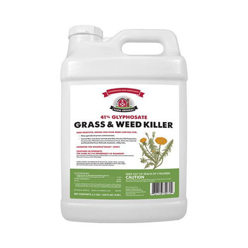 Glyphosate Grass and Weed Killer, Liquid, Clear/Viscous Green/Yellow, 2.5 gal