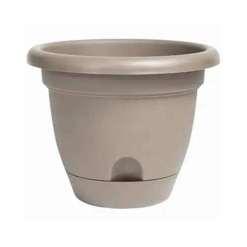 Lucca Planter, Self-Watering, Pebble Stone Plastic, 10-In.