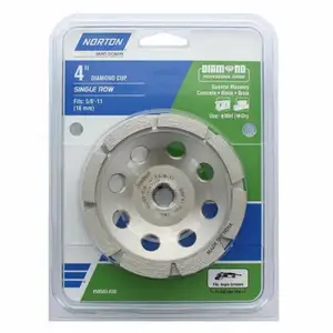 Norton Diamond Cup- Single Row Diamond 4-in 24-Grit Cup Wheel Norton Diamond Cup- Single Row Diamond 4-in 24-Grit Cup Wheel
