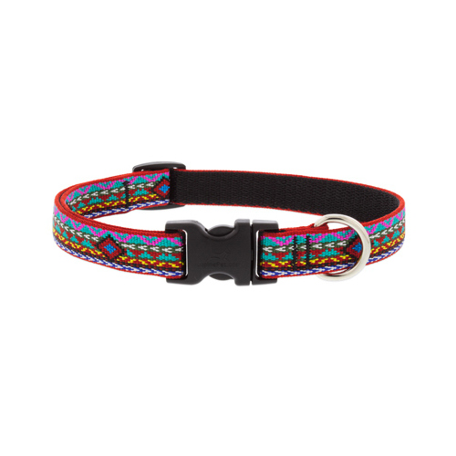 LUPINE INC 91502 Adjustable Medium Dog Collar, El Paso Pattern, 3/4 x 13-22-In.