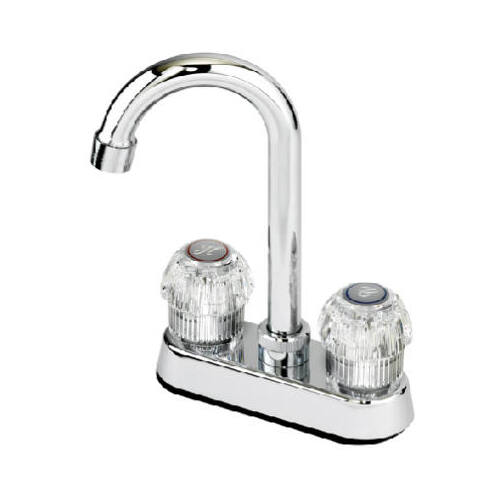 Bar Faucet, 2 Acrylic Handles, Chrome