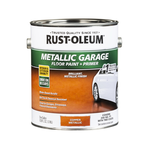 Concrete and Garage Floor Paint, Metallic, Copper, 1 gal