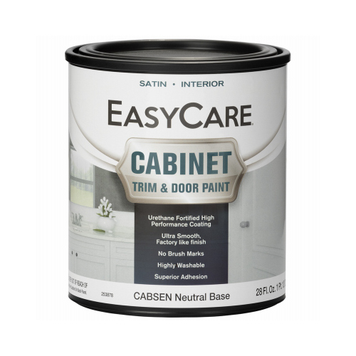 Cabinet Door & Trim Paint, Satin Finish, Neutral Base, Acrylic Polyurethane, Qt.