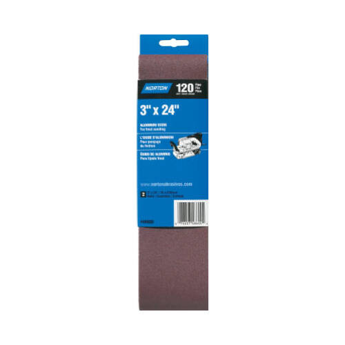 Portable Sanding Belts, 3 x 24 In., 50-Grit - pair