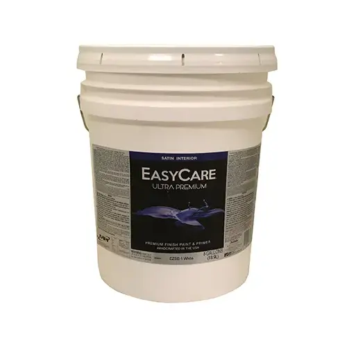 Ultra Premium Interior Latex Paint/Primer In One, White Satin, 5-Gallons