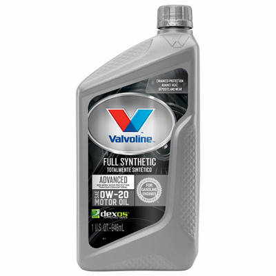 Valvoline VV916 Advanced Full Synthetic Motor Oil, 0W-20, 1 qt Bottle Amber