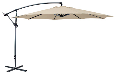 March Products BAYB358-P22 Offset Patio Umbrella, Beige Fabric/Aluminum Pole, 11.5-Ft.