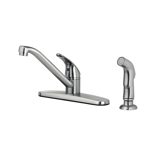 Kitchen Faucet With Side Spray, Single Lever, PVD Brushed Nickel