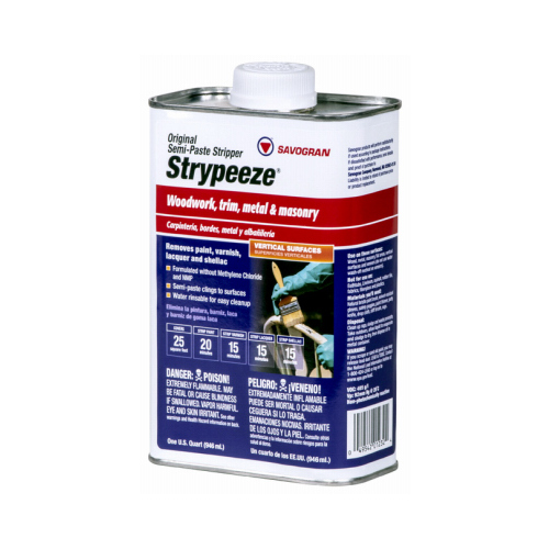 Savogran 01232 Strypeeze Paint/Varnish Remover, Liquid, Aromatic, Orange, 1 qt
