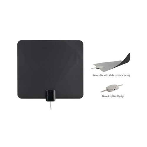 Amplified Indoor Antenna, Ultra Thin, Multi-Directional, Black