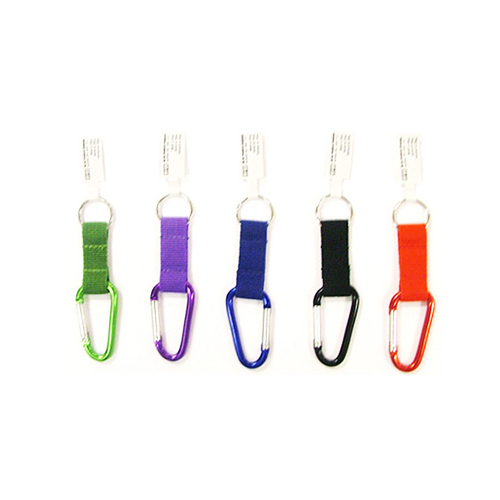 Small Carabineer & Key Ring, Nylon Strap in Assorted Colors