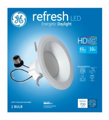 GE Lighting 68579 Refresh HD LED Light Bulb, Daylight, 700 Lumens, 10-Watts