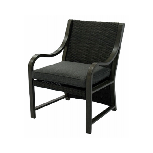 Canmore Captain Chair, Woven Espresso Back, Gray Seat Cushion, Aluminum Frame - pack of 2