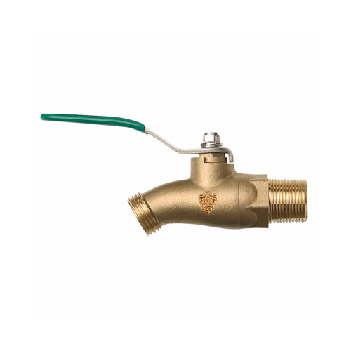 ARROWHEAD BRASS & PLUMBING 351BVLF No-Kink Ball Valve, Lead-Free, 3/4 MIP x 3/4-In. Hose Thread