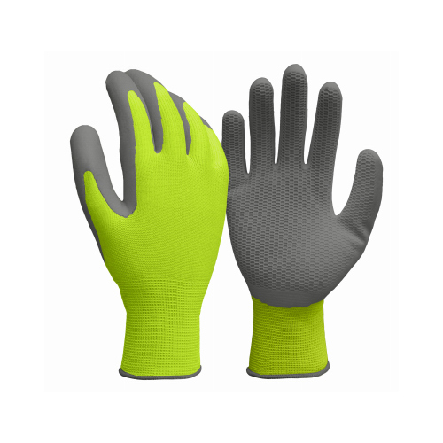 Honeycomb Work Gloves, Hi-Viz Yellow Polyester, Men's M